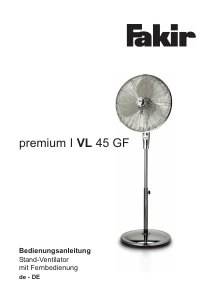 Manual Fakir VL 45 GF Premium Fan