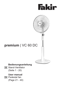 Bedienungsanleitung Fakir VC 60 DC Premium Ventilator