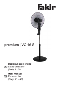 Bedienungsanleitung Fakir VC 46 S Premium Ventilator