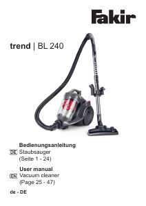 Manual Fakir BL 240 Trend Vacuum Cleaner