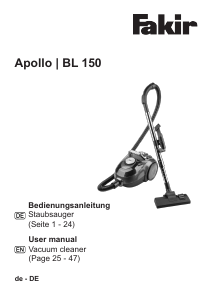 Manual Fakir BL 150 Apollo Vacuum Cleaner