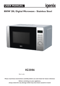 Manual Igenix IG2086 Microwave
