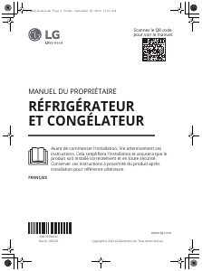 Mode d’emploi LG GBB61PZJEC Réfrigérateur combiné