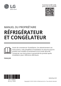 Mode d’emploi LG GSLV90MBAD Réfrigérateur combiné