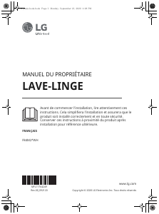 Mode d’emploi LG F84M22WH Lave-linge