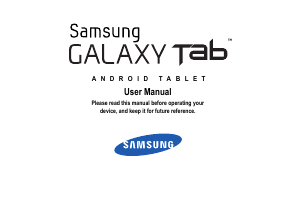 Handleiding Samsung GT-P1000R/M16 Galaxy Tab Tablet