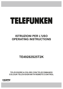 Manuale Telefunken TE49282S25T2K LED televisore