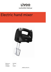 Manual Livoo DOP162B Hand Mixer