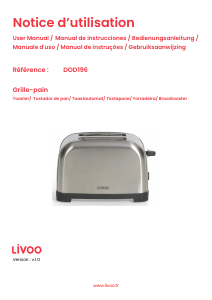 Mode d’emploi Livoo DOD196 Grille pain