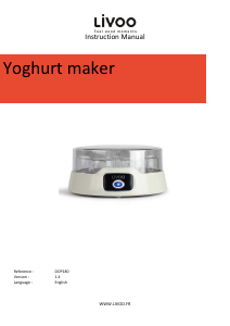 Handleiding Livoo DOP180G Yoghurtmaker