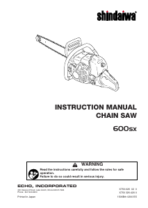 Handleiding Shindaiwa 600sx Kettingzaag