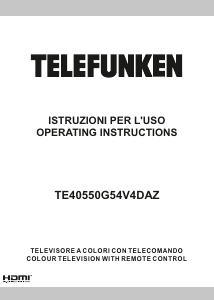 Manuale Telefunken TE40550G54V4DAZ LED televisore
