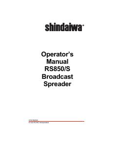 Manual Shindaiwa RS850 Spreader