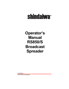 Manual Shindaiwa RS850S Spreader