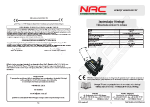 Instrukcja NAC WR67403 Odśnieżarka