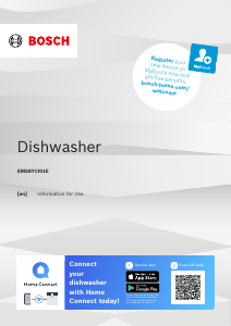 Manual Bosch SMS8YCI01EB Dishwasher