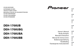 Manual de uso Pioneer DEH-1700UBA Radio para coche