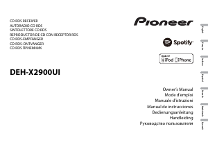 Manual Pioneer DEH-X2900UI Car Radio