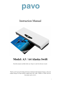 Manual Pavo Alaska Swift A3 Laminator