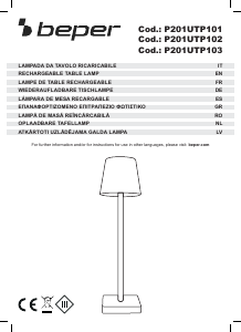 Rokasgrāmata Beper P201UTP101 Lampa