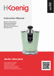 Manual H.Koenig AGR88 Citrus Juicer