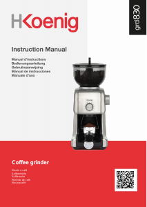 Manual H.Koenig GRD830 Coffee Grinder