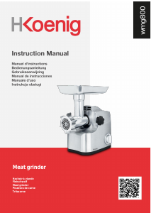 Manual de uso H.Koenig WMG800 Picadora de carne