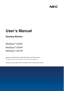 Manual NEC MultiSync E274F LCD Monitor