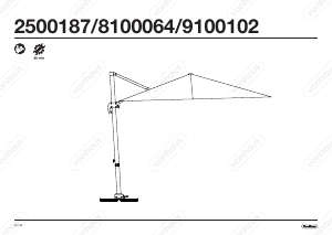 Használati útmutató VonHaus 2500187 Kerti napernyő