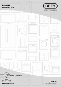 Manual Defy DHG614 Hob