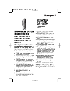 Handleiding Honeywell HFD-120-QV1 Luchtreiniger