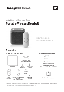 Mode d’emploi Honeywell RDWL515A2000/E Sonnette de porte