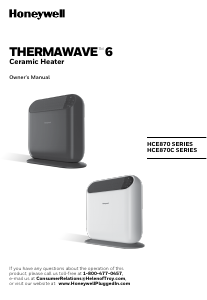 Manual Honeywell HCE870W Thermawave 6 Heater