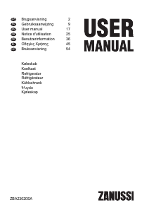 Mode d’emploi Zanussi ZBA23020SA Réfrigérateur