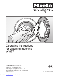 Manual Miele W 827 Washing Machine