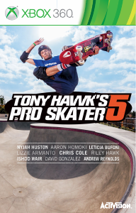 Manual Microsoft Xbox 360 Tony Hawks Pro Skater 5