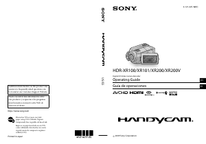 Manual de uso Sony HDR-XR101 Videocámara