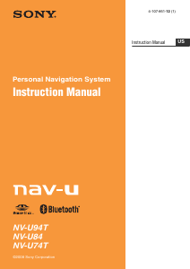 Manual Sony NV-U84 Car Navigation