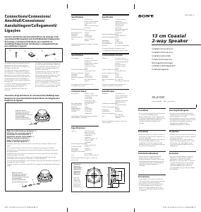 Manuale Sony XS-A1325 Altoparlante per auto