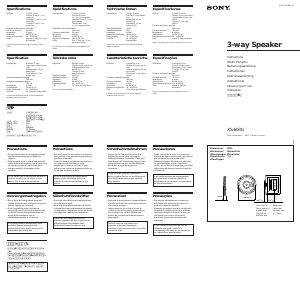 Manuale Sony XS-603G Altoparlante per auto