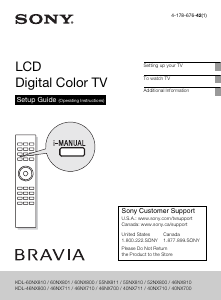 Manual Sony Bravia KDL-60NX801 LCD Television