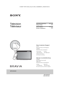 Mode d’emploi Sony Bravia XBR-85X950B Téléviseur LCD