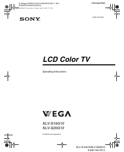 Manual Sony Bravia KLV-S15G10 LCD Television