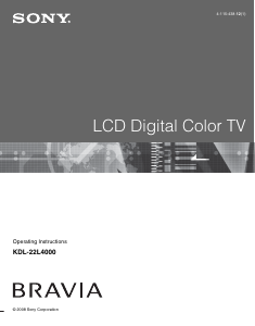 Manual Sony Bravia KDL-22L4000 LCD Television