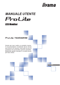 Manuale iiyama ProLite TE6568MIS Monitor LCD