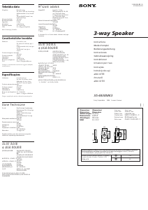 Manuale Sony XS-6938MK3 Altoparlante per auto