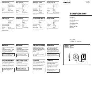 Manuale Sony XS-8703 Altoparlante per auto
