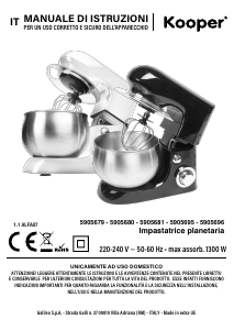 Manuale Kooper 5905695 Impastatrice planetaria