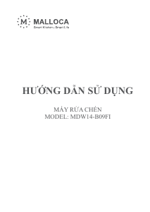 Hướng dẫn sử dụng Malloca MDW14-B09FI Máy rửa chén