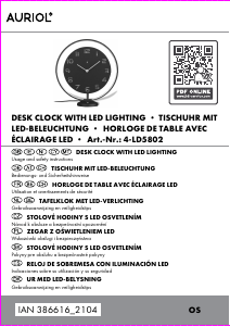 Mode d’emploi Auriol IAN 386616 Horloge